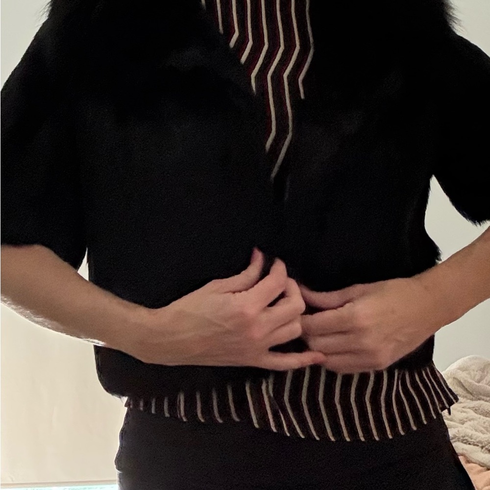 Diana Rosh Couture NYC Black Real Rabbit Fur Jacket